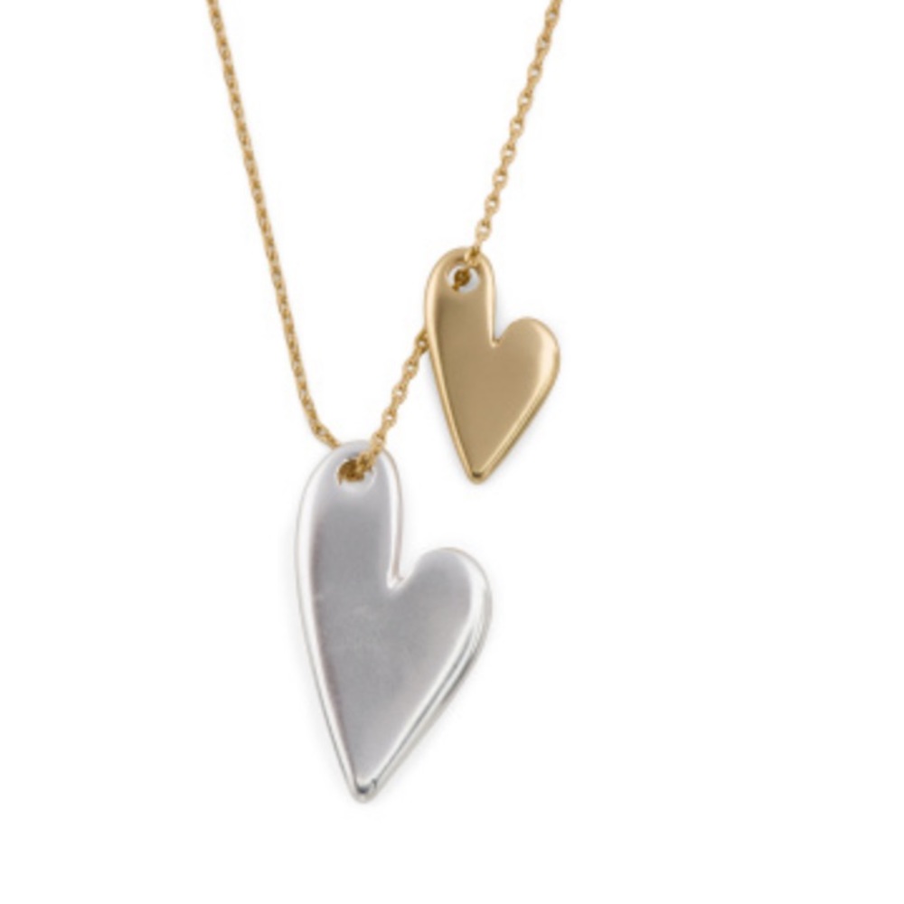 NEW double heart necklace/ Lucky Brand - Picture 2 of 10